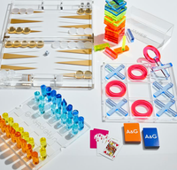 Vente en gros de dames en plexiglas rose de luxe personnalisées pour magasin Chip Lucite Boards Professional Acrylic Backgammon Set en plastique à vendre