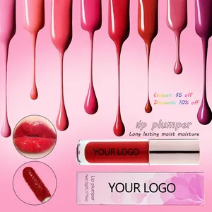 Custom Private Label Shiny Vegan Cruelty Free Moisture Lip Plumper OEM Label Waterproof Lip Serum Lip Plumping Gloss