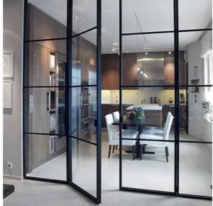 Porte extérieure automatique à rupture de pont thermique, isolée, en verre Low-e double vitrage, résistante aux ouragans, en acier inoxydable, pare-balles - Product Image 5