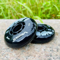 Roues de patins en ligne 72mm 76mm 80mm en PU, résistantes à l'usure, glisse fluide, durables, longue durée de vie, finition mate, pour freinage et drift, de remplacement