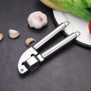 Stainless Steel Garlic Press Manual <b>Mincer</b> With Black Handle For Kitchen Use - Product Image 2