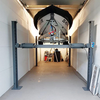 Système de stationnement hydraulique à 4 poteaux pour deux voitures, idéal pour le stockage en garage