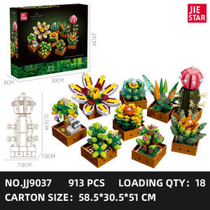 JIESTAR JJ9037 913 Piezas Serie <span class=keywords><strong>Flores</strong></span>, Maceta con Plantas <span class=keywords><strong>Suculentas</strong></span>, Bloques de Construcción, Modelo Técnico Educativo, Juguete, Regalo Festivo - Product Image 6