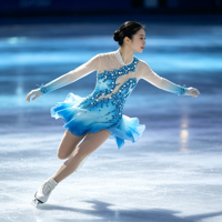 Robe de patinage artistique dégradé bleu océan, manches longues, dos découpé en maille, strass, costume de compétition personnalisé pour enfants, adolescents et adultes, OEM