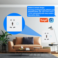 Enchufe Inteligente WiFi Tuya para Reino Unido, Compatible con Alexa y Google, Control Remoto con Temporizador, Enchufe de Pared ABS para el Hogar, 240v 13A, Enchufe Inteligente para Luz
