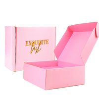 Boîtes d'expédition de vêtements en carton ondulé avec impression de logo de marque personnalisée boîte postale d'emballage de couleur rose