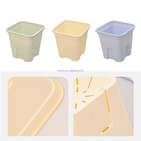 Pot carré simple pour plantes succulentes, 16-27 cm, en plastique coloré respirant, pour le contrôle des racines