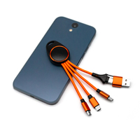 Chargeur de téléphone portable rouge 16cm court 5 en 1 LED Light up Câble de charge USB pour Huawei