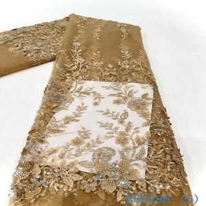 Ren Lưới 3D hoa cô dâu váy cưới Sequins đính cườm vải sang trọng trình diễn thời trang - Product Image 4