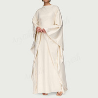 Robe Abaya en Lin pour Femmes, Design Personnalisé, Dernière Tendance, Couleur Unie, Longueur Totale, Abayas Musulmanes Fermées pour Femmes