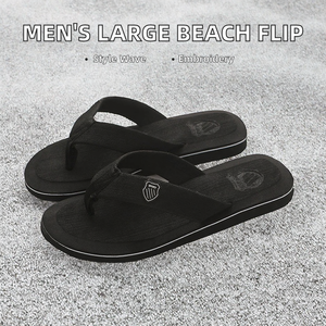 Tongs d'été à bout ouvert pour hommes, grandes tailles, pantoufles de couple transfrontalières, dessus en PVC brodé, tendance mode, semelle intermédiaire en EVA, pour l'extérieur - Product Image 3