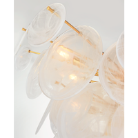 Lustre en laiton moderne luxe style européen nuage plaque verre blanc éclairage décoration hôtel chambre personnalité créative