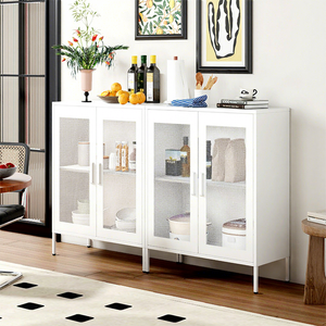 Armoire de salon Sodor en acier avec portes, étagères réglables, design moderne, organisation multifonctionnelle, <span class=keywords><strong>casier</strong></span>, fente de ventilation - Product Image 2