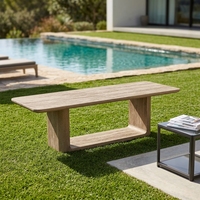 Mobilier d'extérieur moderne OSLO Ensembles de table à manger Ensemble de table à manger rectangulaire de haute qualité en bois de teck pour le jardin et chaises