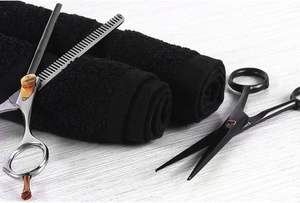 Juego de toallas de baño deportivas con bordado de logotipo personalizado, peluquero para el hogar, gimnasio, peluquería, algodón para uñas, salón de Spa, toalla negra - Product Image 5