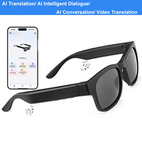 Lunettes de soleil intelligentes avec écouteurs à conduction osseuse, audio HIFI, traduction IA, contrôle tactile, étanchéité IP68, monture métallique, chargement Type-C