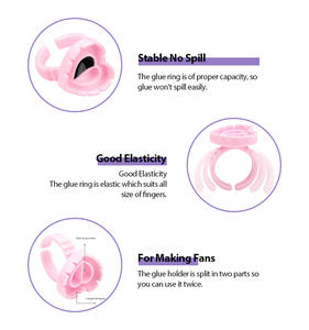 Pegamento para pestañas postizas, soporte para anillos, herramientas <span class=keywords><strong>de</strong></span> extensión <span class=keywords><strong>de</strong></span> pestañas, suministros, 100 Uds. Por paquete, precio al por mayor - Product Image 3