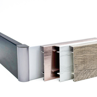 Plinthe en aluminium finition bois mat moderne, facile à nettoyer, pour hôtel, appartement, cuisine, chambre