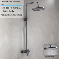 Pommeau de douche mitigeur mural, ensemble complet de tête gris pistolet avec douche à main