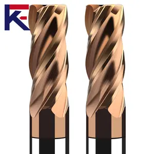 KF HRC 60 Carbide Round Nose End Mill For Steel 4 Flutes Milling Cutter With Coating Cnc Machine Tungsten Steel Tool