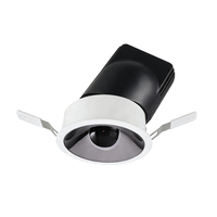Spot LED encastré anti-éblouissement 12W COB à haute luminosité, découpe 75mm, en aluminium, design moderne pour hall d'hôtel et maison de luxe