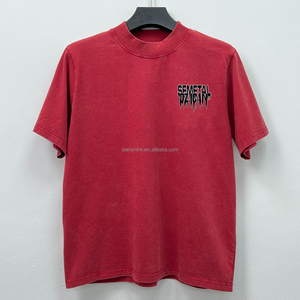 Fabricant de chemises en coton de créateur de printemps personnalisées T-shirts graphiques surdimensionnés Streetwear T-shirt Boxy à col rond épais - Product Image 1