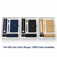 Set Hadiah Bisnis Perusahaan: Cangkir Termos Tampilan Suhu Baja 316 dengan Logo Custom, 500ml, Dilengkapi Payung, Pena, Notebook, dan USB Drive