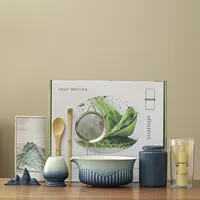 YUBIN Usine En Gros Japonais Porcelaine Résistant À La Chaleur Matcha Bol 4-12 Pièces Ensemble Agitateur Boîte Cadeau Thé Fouet Logo Personnalisé