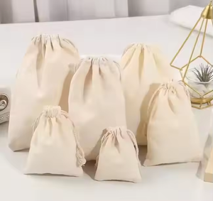 Bolsa con cordón de muselina de algodón orgánico personalizada bolsa de polvo de algodón plegable ecológica bolsa de almacenamiento y bolsa de regalo para joyería - Product Image 5