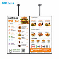 HDFocus - Pantalla LCD de Señalización Publicitaria Inteligente con WiFi Android de 43 Pulgadas, 4K UHD, con CMS en la Nube para Restaurantes de Comida Rápida