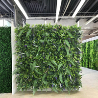 100*100cm diskon besar rumput hijau putih plastik daun rumput Lavender tanaman buatan rumput untuk dekorasi taman rumah