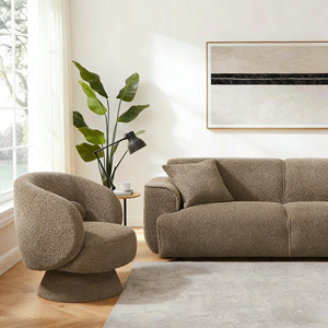 Juego de Muebles para Sala de Estar Dwoo, Diseño Moderno y Minimalista, Sofá Modular de 3 Plazas con Silla Giratoria, para Interiores del Hogar - Product Image 3