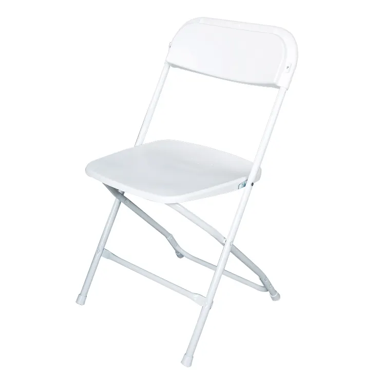 Venta al por mayor muebles de exterior blanco jardín metal plástico sillas plegables para eventos