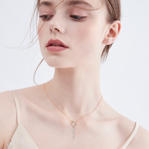 <span class=keywords><strong>Collana</strong></span> NAIS All Ins in Moissanite <span class=keywords><strong>Oro</strong></span> <span class=keywords><strong>Rosa</strong></span>, Catena in Argento Sterling 925 per Donna - Product Image 3