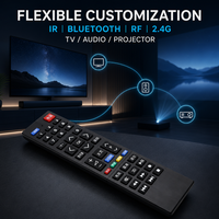 Télécommande universelle tout-en-un 42 touches RCT042 IR RF 2.4G à code fixe, commande vocale, portée 10m, en plastique pour décodeur TV et audio