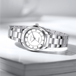 Women Quartz <b>Watch</b> Stainless Steel Band Blue Dial Water Resistant 3Bar <b>Case</b> Analog Display Glass Crystal Hidden Clasp 20Cm - Product Image 2