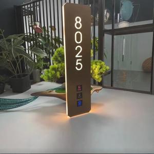 Segnalino del numero della porta della camera dell'appartamento personalizzato Hotel non disturbare le piastre della porta dell'interruttore del campanello con luce e HFBH gratuito - Product Image 4