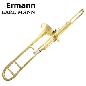 Trombone da Marcia Tenore Earl Mann <span class=keywords><strong>B</strong></span> con Valvole a Pistone a Tre Posizioni e Finitura Laccata Oro - Product Image 1