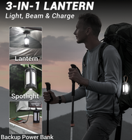 Lampe de camping extérieure grande capacité, rechargeable par USB, pliable, portable, à suspendre, LED, pour l'escalade et la randonnée