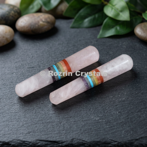 แท่งนวดจักระแกะสลักลายรักจากโรสควอตซ์และอาเกต - Product Image 3
