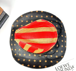 Sombrero de Vaquero Unisex de Paja con Diseño de Bandera Americana, Ala Moldeable, Sombreros para Fiestas Vaqueras de Texas, Actividades al Aire Libre, Viajes de Verano - Product Image 6