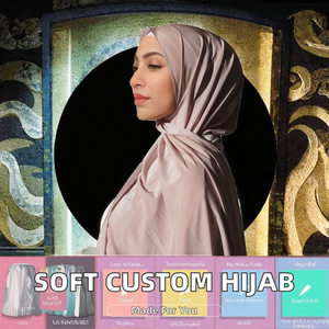 Nouveau hijab en jersey satiné 2026, doux, personnalisable, écharpe belge pour femmes, châle toute l'année, crêpe - Product Image 2