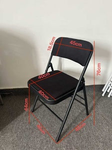 كراسي قابلة للطي من الفولاذ الأسود بمقاعد مبطنة ناعمة من البولي يوريثان بأسعار الجملة للفعاليات - Product Image 3