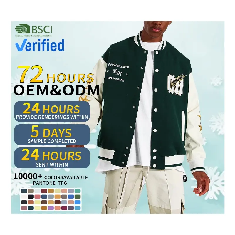 Özel LOGO OEM ve ODM erkekler ceket mektup nakış baskı boy özel VARSITY bombacı beyzbol kazak ceket