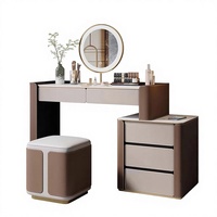 Meubles-lavabos haut de gamme modernes européens en bois massif écologiques avec miroirs éclairés réglables, taille et couleur personnalisables pour chambre et salon
