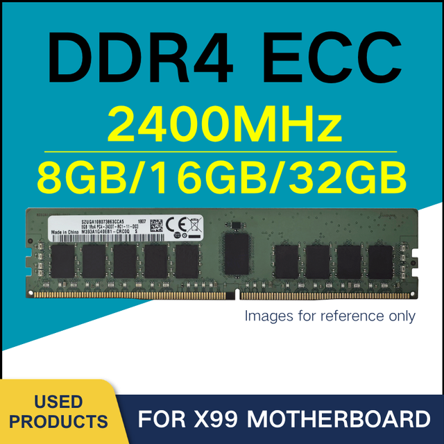 Used Desktop ECC RDIMM DDR4 2400MHz 8GB 16GB 32GB RAM for PC X99 Server Memory Modules DDR4 ECC RAM