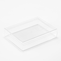 Boîte en plastique PS transparente vide avec couvercle 16,2x12,3x3,8 cm Conteneur d'emballage rectangulaire transparent personnalisable
