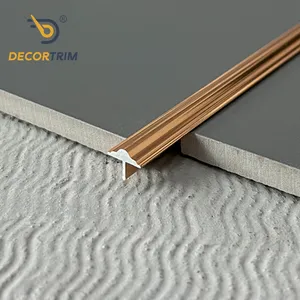 Prolink YJ-007 Interior Decor T Profile Aluminum Decorative Profile Metal Edge Tile Trim Accessories Strips For Flooring Or Wall