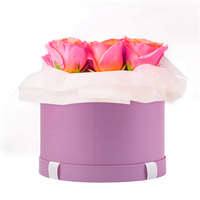 Boîte ronde de cadeau de luxe de fleurs de rose pour l'emballage d'arrangements de bouquets