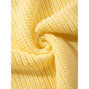 Pull côtelé à demi-zip jaune citron pour femmes - Product Image 2